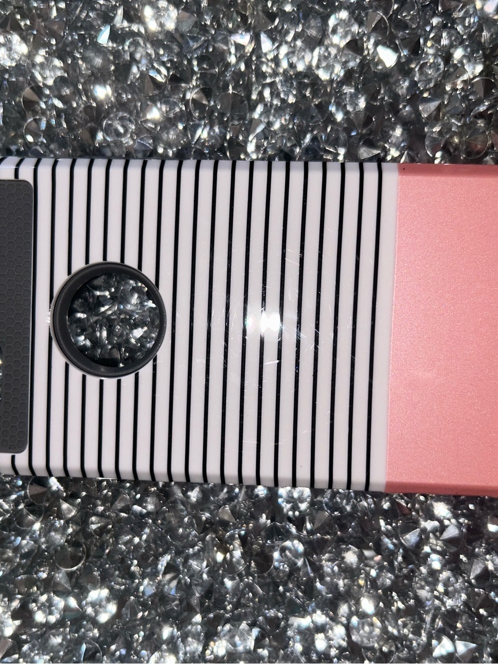 iPhone 5/6/7/8/SE Pink & White Stripe Protective Phone Case